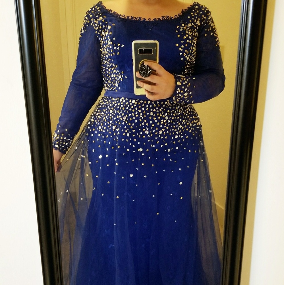Plus Size Beaded Evening/Prom Dress